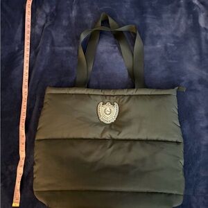 VS PINK black puffer tote bag